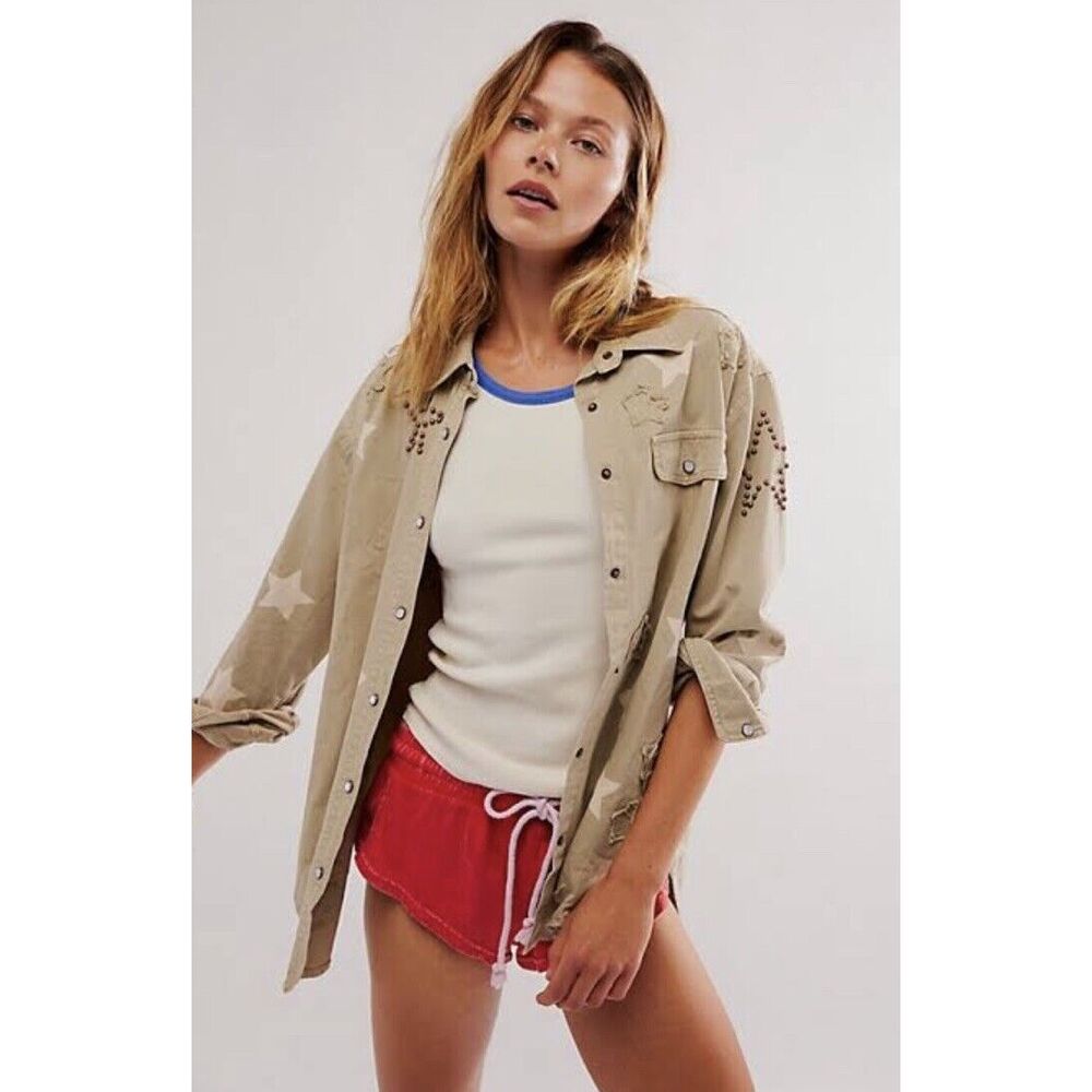 Free People OneTeaspoon Everyday Blue Classic Star Shirt